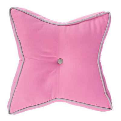 Homescapes Pink And Grey Star Floor Cushion - image 1