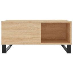 Berkfield Modern Coffee Table Sonoma Oak 80X80X36.5 Cm Engineered Wood - thumbnail 4