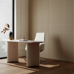 AVER-GROWTH Set Of 2 Wooden Modern Acoustic Wall Panels 120 X 60 Cm - Light Oak Finish - thumbnail 2
