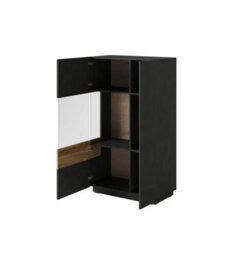 Arte Elegant Silke 42 Display Cabinet 80Cm Left - Matera & Wotan Oak: Sophisticated Storage For Modern Homes - thumbnail 2