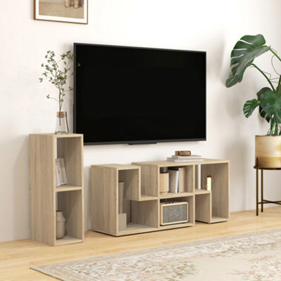 Homcom Tv Unit For Tvs Up To 75 Inches, Free Combination Tv Stand, Grey - image 1