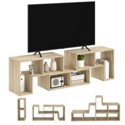 Homcom Tv Unit For Tvs Up To 75 Inches, Free Combination Tv Stand, Grey - thumbnail 8