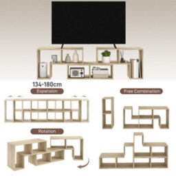Homcom Tv Unit For Tvs Up To 75 Inches, Free Combination Tv Stand, Grey - thumbnail 4
