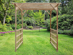 Edecks Rustic Rose Walkway Wooden Garden Pergola Half Sides (W 2400mm X D 2400mm) - thumbnail 1