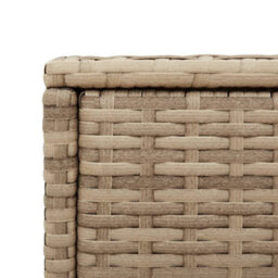 Walplus Garden Side Table With Glass Top Beige 58X27.5X55 Cm Poly Rattan - thumbnail 9