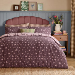 furn. Furn Belle Stripe Reversible Duvet Cover Set, Rosewood, Single - thumbnail 2