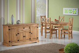 Seconique Corona 4 Door 1 Drawer Sideboard Distressed Waxed Pine - thumbnail 8