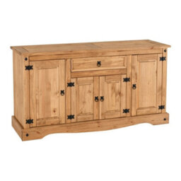 Seconique Corona 4 Door 1 Drawer Sideboard Distressed Waxed Pine - thumbnail 2