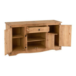 Seconique Corona 4 Door 1 Drawer Sideboard Distressed Waxed Pine - thumbnail 3