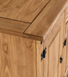 Seconique Corona 4 Door 1 Drawer Sideboard Distressed Waxed Pine - thumbnail 7