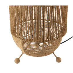 Happy Homewares Moroccan Designed Floor Lamp In Vintage Twisted Paper And Metal Frame - thumbnail 8
