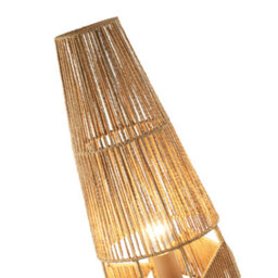 Happy Homewares Moroccan Designed Floor Lamp In Vintage Twisted Paper And Metal Frame - thumbnail 4