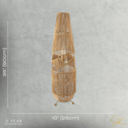 Happy Homewares Moroccan Designed Floor Lamp In Vintage Twisted Paper And Metal Frame - thumbnail 7