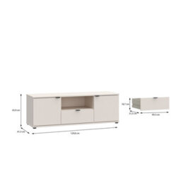 Furniture To Go Ganymede Tv Unit With Open Shelf, Drawer And 2 Doors In Sand - thumbnail 9