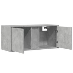 Berkfield Durable Tv Wall Cabinet With Led Lights Concrete Grey 80X31X35 Cm - thumbnail 9