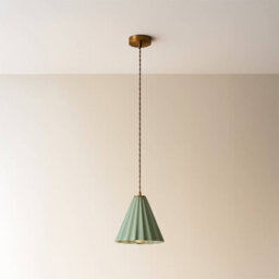 Edit Iris Ceramic Ceiling Pendant Light Antique Brass - thumbnail 6