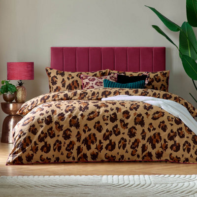 Furn. True Leopard Printed Duvet Set, Super King, Multicolour - image 1