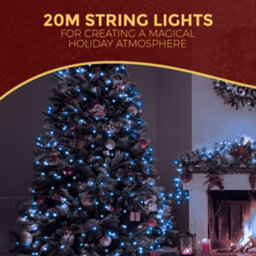 Festive Fix 20M Christmas Lights Indoor Outdoor 200 Led Cold White Fairy Lights Waterproof Mains Powered Timer 8 Modes For Xmas Decor - thumbnail 2
