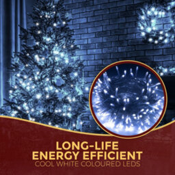 Festive Fix 20M Christmas Lights Indoor Outdoor 200 Led Cold White Fairy Lights Waterproof Mains Powered Timer 8 Modes For Xmas Decor - thumbnail 5