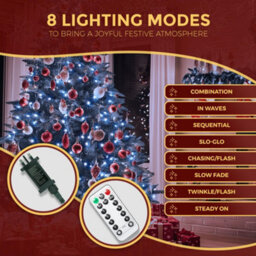 Festive Fix 20M Christmas Lights Indoor Outdoor 200 Led Cold White Fairy Lights Waterproof Mains Powered Timer 8 Modes For Xmas Decor - thumbnail 4