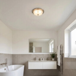 Happy Homewares Modern Bathroom Ceiling Light Fitting With Frosted White Moulded Glass - thumbnail 6