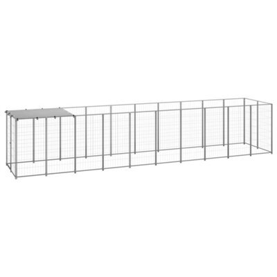 Berkfield Dog Kennel Silver 6.05 M2 Steel - image 1