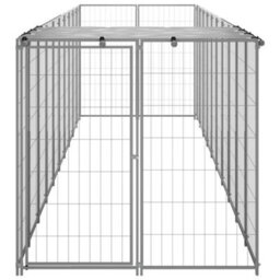 Berkfield Dog Kennel Silver 6.05 M2 Steel - thumbnail 3