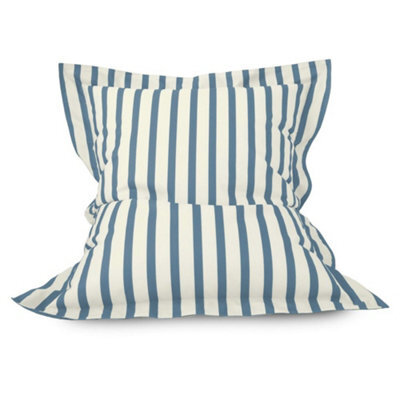 rucomfy Beanbags Rucomfy Kids Squarbie Bean Bag - Indoor Or Outdoor Kids Bean Bag Lounger Chair Blue Striped Print