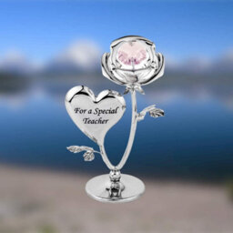 New Crystal Ornament Gift Set Crystocraft Elements Strass Rose Flower - For A Special Teacher - thumbnail 2