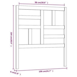 Walplus Bed Headboard 106X4X104 Cm Solid Wood Pine - thumbnail 6