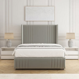 Bsspoke Peyton Divan Bed In Silver Plush Velvet With 54Inch Headboard & 12Inch Footboard No Drawers No Mattress In All Sizes - thumbnail 3