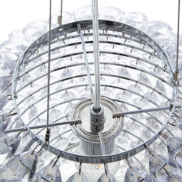 Wyld and Coco Glamora Crystal Pendant Ceiling Lamp Silver 110 Cm - Acrylic Droplets, Gloss Chrome Finish - thumbnail 7