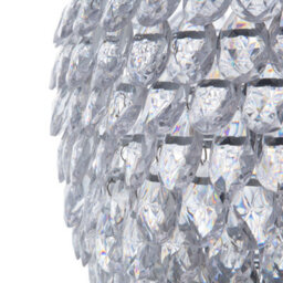 Wyld and Coco Glamora Crystal Pendant Ceiling Lamp Silver 110 Cm - Acrylic Droplets, Gloss Chrome Finish - thumbnail 6