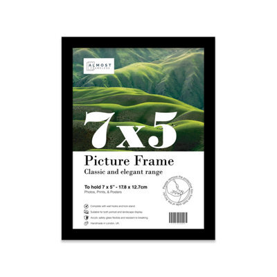 7X5 Black Picture Frame (12.7 X 17.8Cm) Poster, Photo, Artwork, Gallery Wall Or Print - image 1