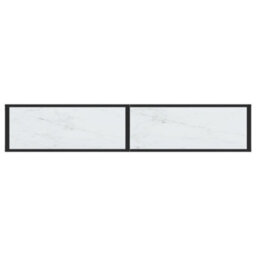 Berkfield Stylish Console Table White Marble 180X35X75.5Cm Tempered Glass - thumbnail 5