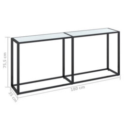 Berkfield Stylish Console Table White Marble 180X35X75.5Cm Tempered Glass - thumbnail 7