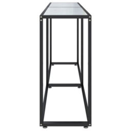 Berkfield Stylish Console Table White Marble 180X35X75.5Cm Tempered Glass - thumbnail 4