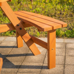 Outsunny 6 Person Fir Wood Table Bench Set Outdoor Garden Patio, Brown - thumbnail 9