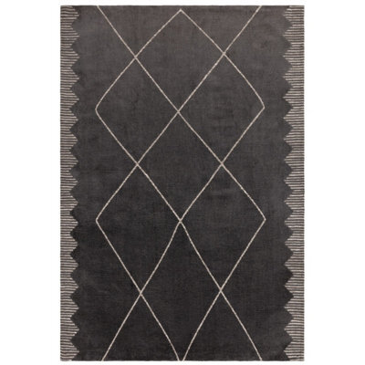 Black Geometric Modern Easy To Clean Abstract Rug For Living Room Dining Room & Bedroom-200Cm X 290Cm