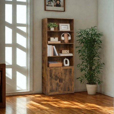 FURNOLD Adjustable Tall Wide Free Standing Bookcase Shelf For Living Room Storage - image 1