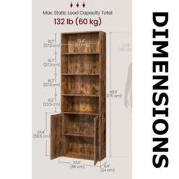 FURNOLD Adjustable Tall Wide Free Standing Bookcase Shelf For Living Room Storage - thumbnail 7