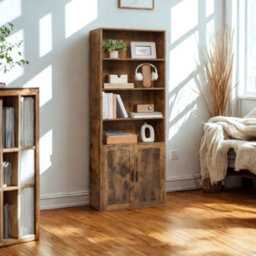 FURNOLD Adjustable Tall Wide Free Standing Bookcase Shelf For Living Room Storage - thumbnail 5