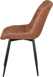 MCC Direct Set Of 2 Tan Suede Effect Dining Chairs Plush Padded Upholstered Accent Chair - Alba By Mcc - thumbnail 4