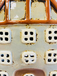 My Square Mile Tealight Candle Holder Housewarming Gift Cottage Ceramic Village Pottery House Ornament (Grey Tudor Cottage (22Cm X 13Cm)) - thumbnail 2