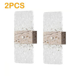 Yellow Cave Stone 2X Battery Operated Led Wall Light Up Down Indoor Wall Sconce With Motion Sensor