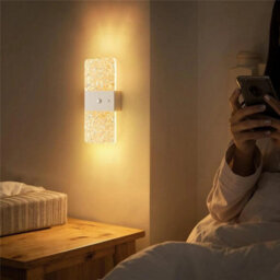 Yellow Cave Stone 2X Battery Operated Led Wall Light Up Down Indoor Wall Sconce With Motion Sensor - thumbnail 5
