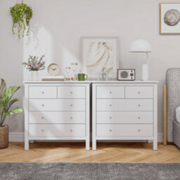 Wyld Haus Kesumo Wide 5-Drawer Chest Of Drawers In White, 79W X 39.5D X 80.5H Cm - thumbnail 9