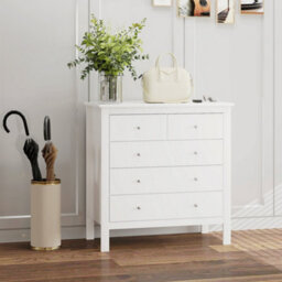 Wyld Haus Kesumo Wide 5-Drawer Chest Of Drawers In White, 79W X 39.5D X 80.5H Cm - thumbnail 8