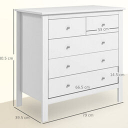 Wyld Haus Kesumo Wide 5-Drawer Chest Of Drawers In White, 79W X 39.5D X 80.5H Cm - thumbnail 4