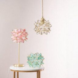 Valuelights Charles Gold Table Lamp With Pink Flower Shade And Bulb - thumbnail 2